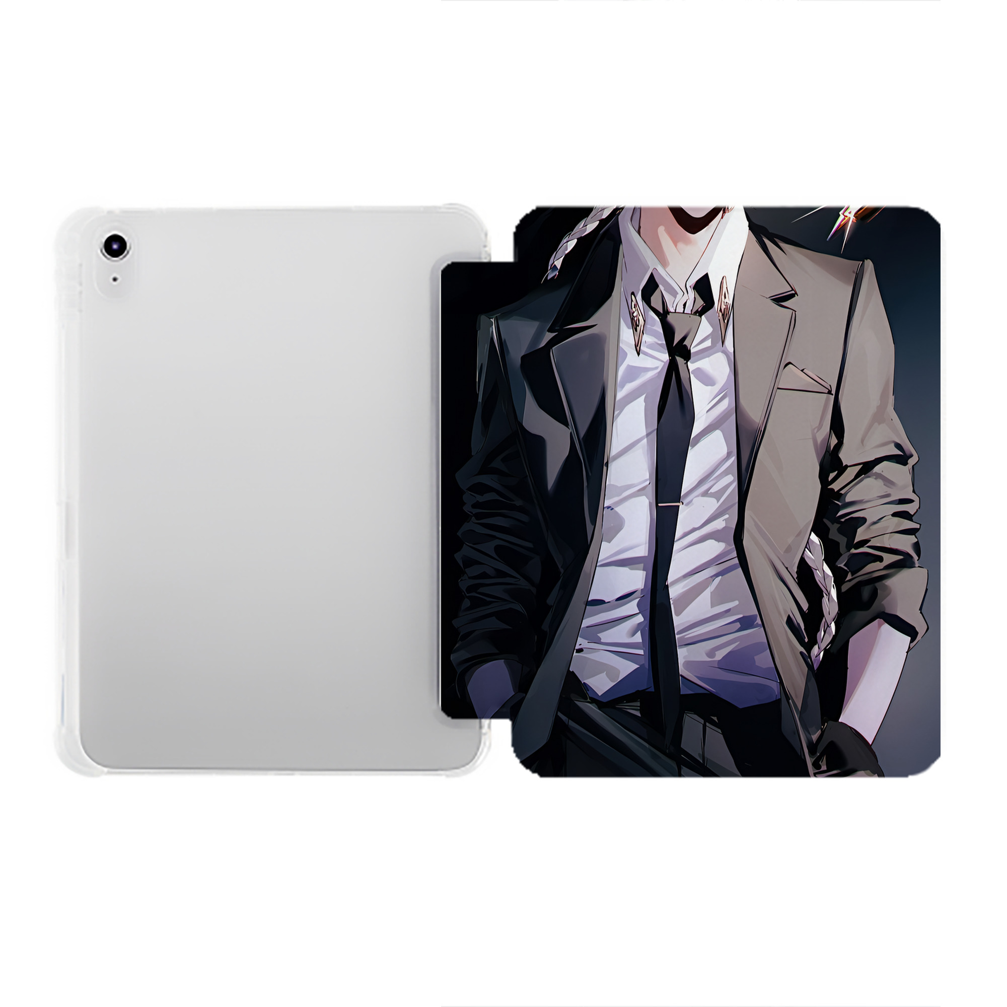 （画像用） 文豪ストレイドッグス Bungo Stray Dogs IPad ケース ペン収納付き 三つ折りスタンド PUレザー×シリコン 対応機種9.5/10.5/10.9インチ